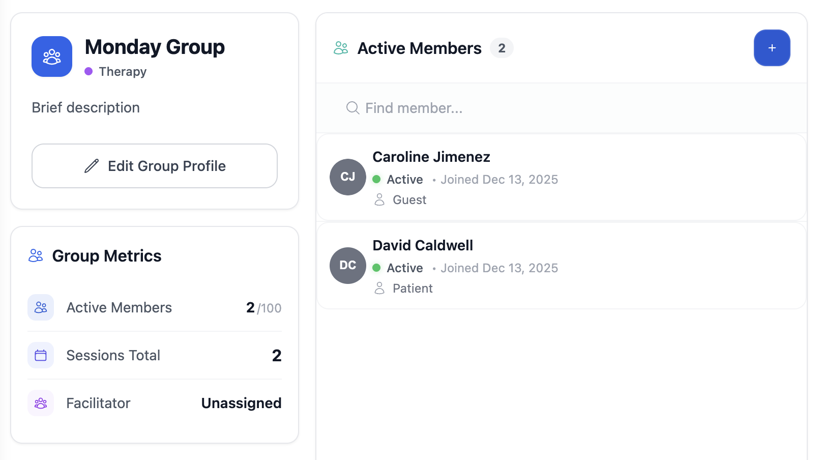 လူနာအုပ်စုလိုက် စီမံခန့်ခွဲမှု interface preview
