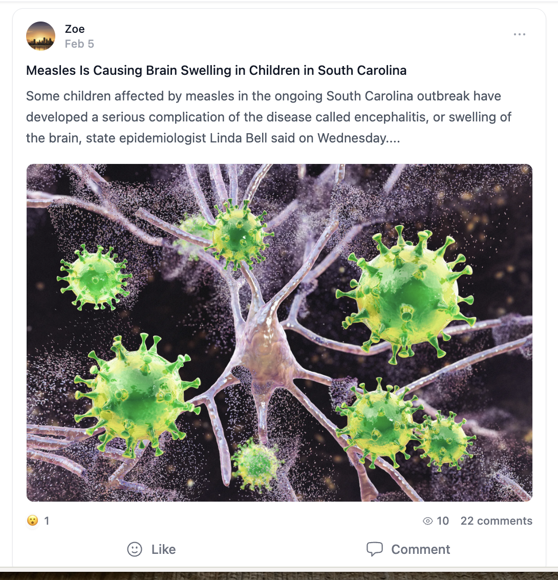 Team Newsfeed interface