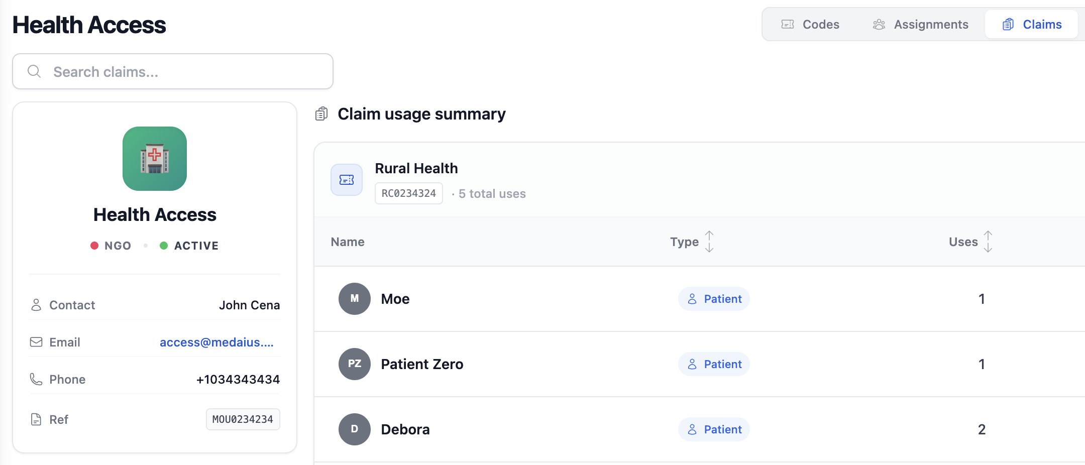 Sponsor စီမံခန့်ခွဲမှု interface preview