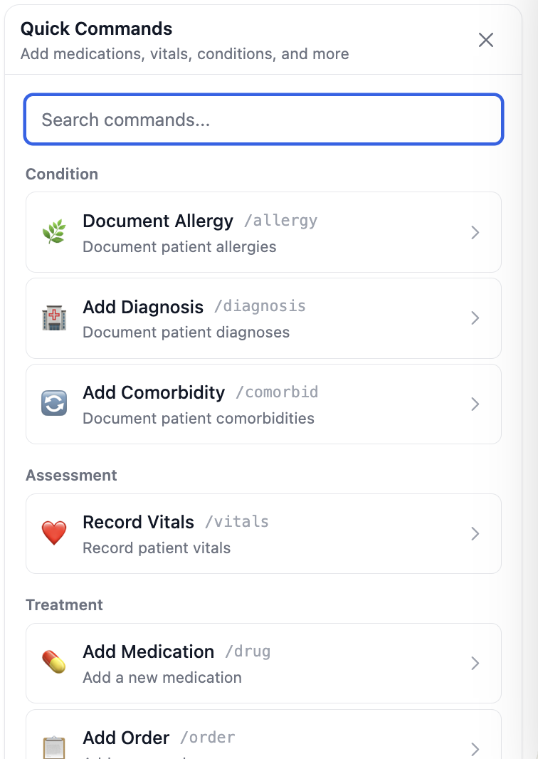 ပုံမှန်အသုံးပြုသည့် ဆေးဘက်ဆိုင်ရာဖောင်များ interface preview