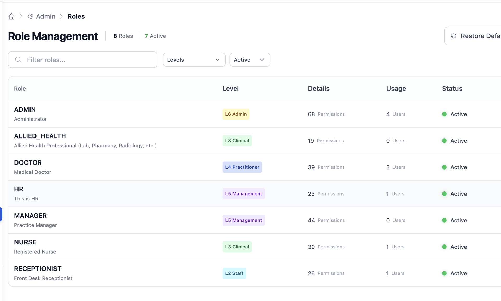 Custom Roles & Team Access interface