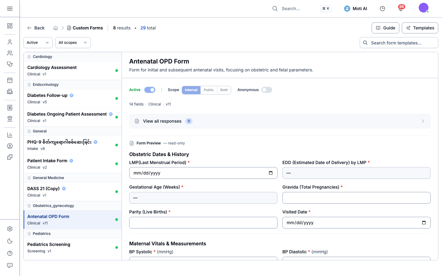 Custom Forms Directory & Template Management
