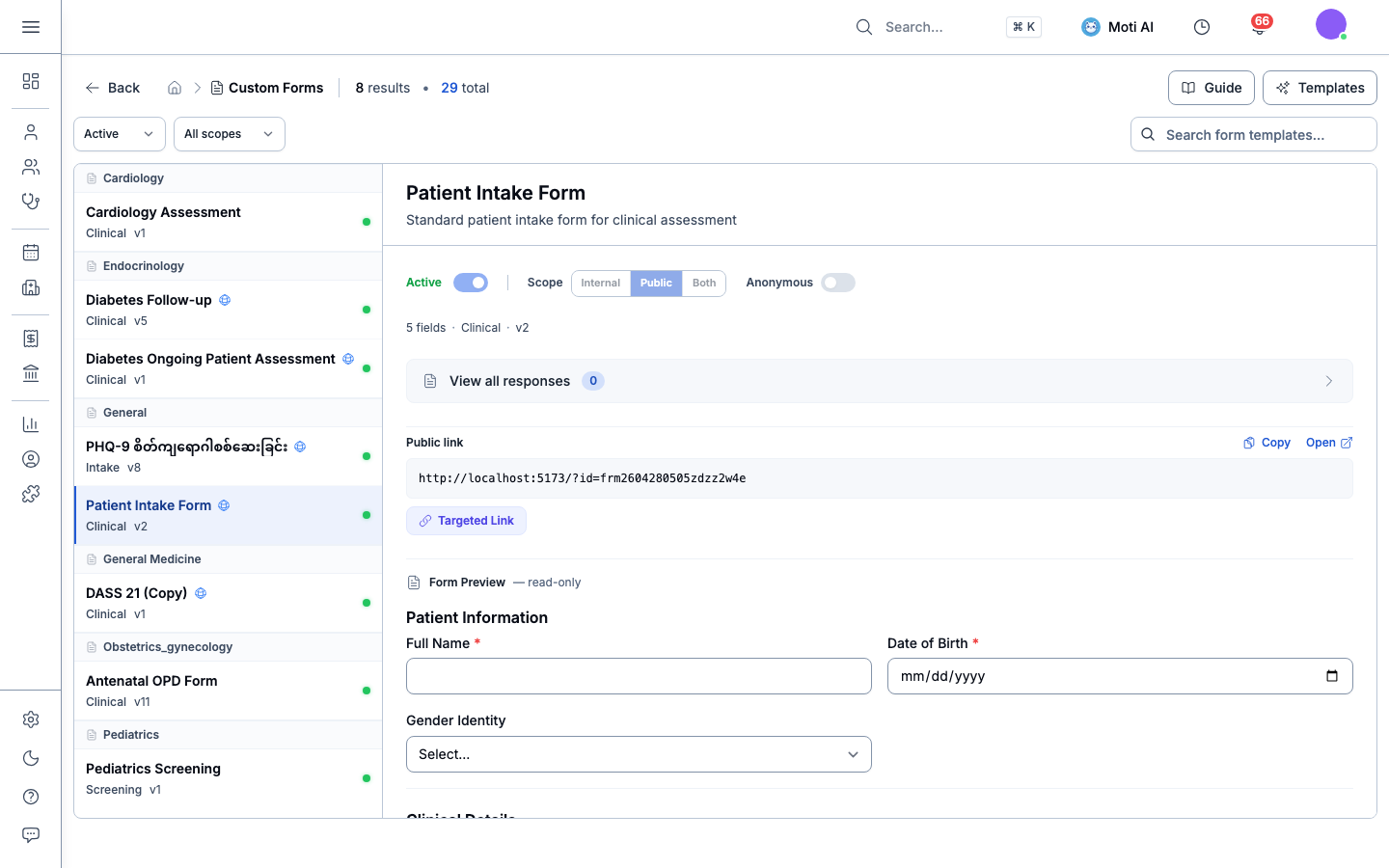 Custom Form Public Link, Usage Scope & Preview