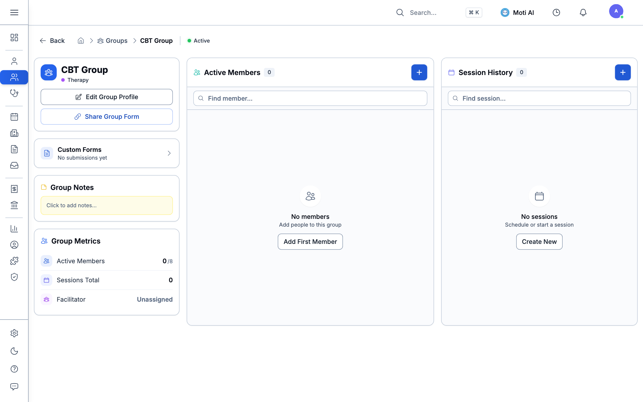 Group Workspace & Session History