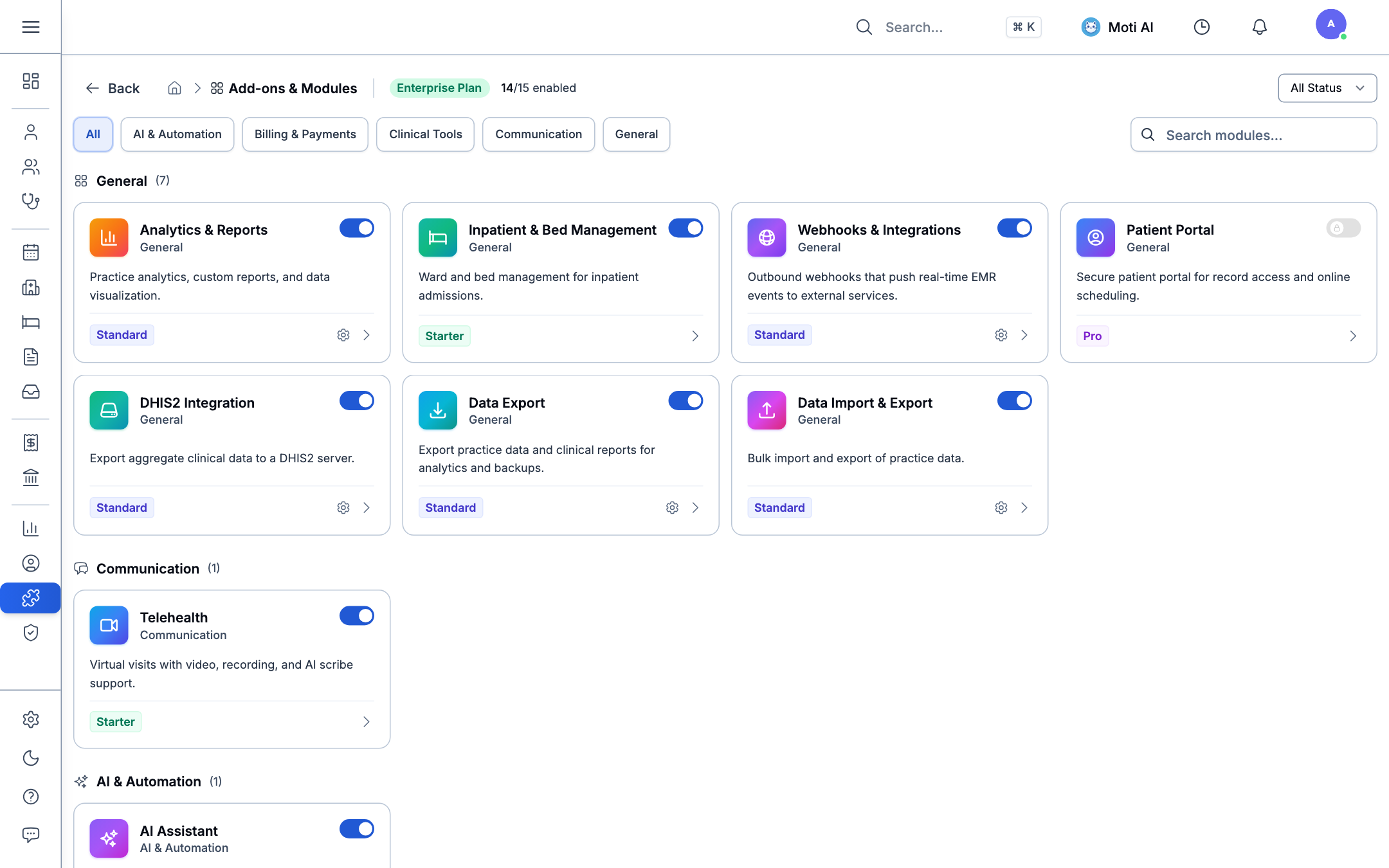 Marketplace Modules & Clinic Add-ons Hub