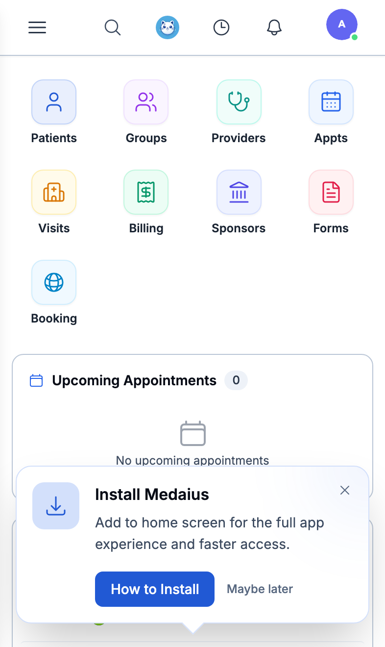 Mobile App View